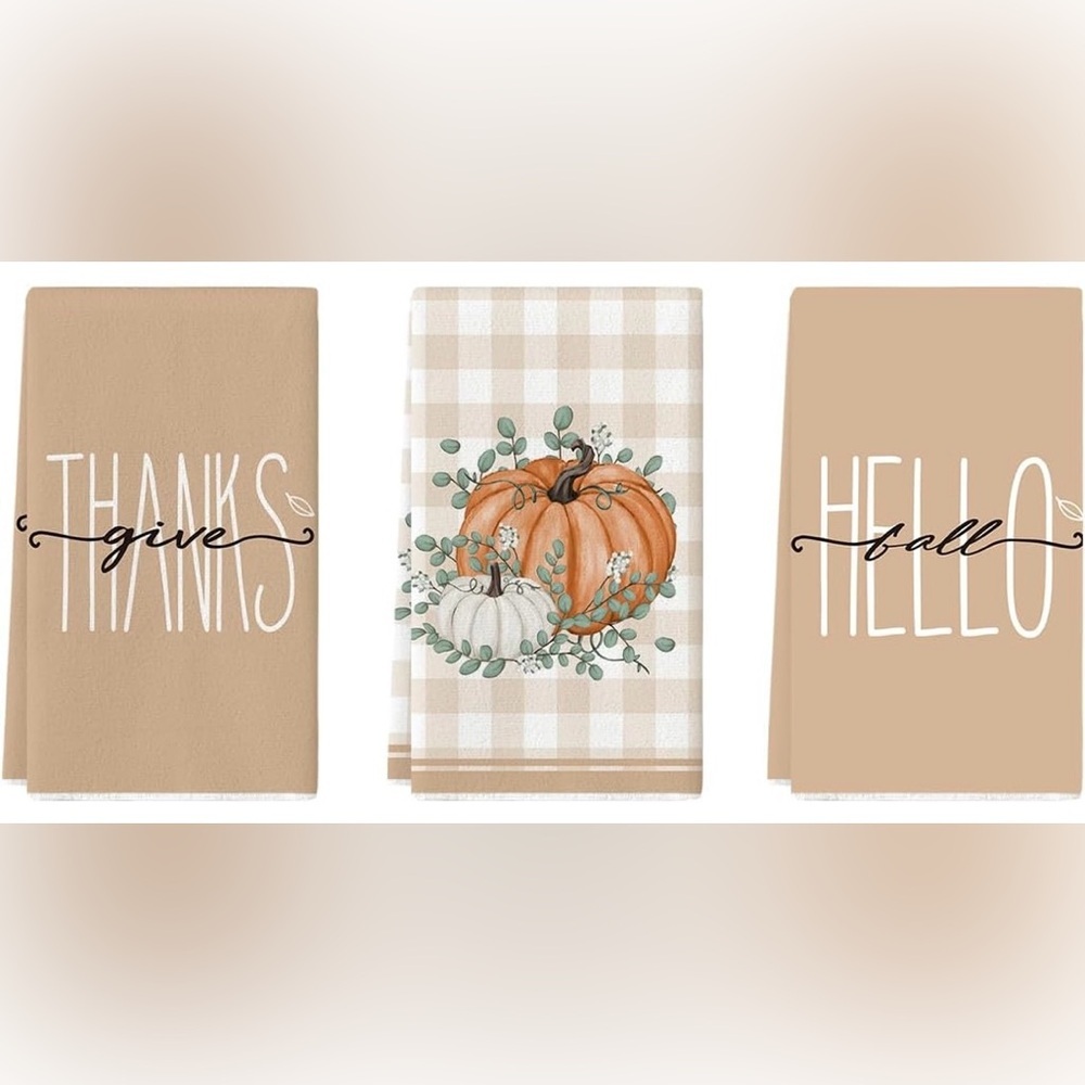 Fall Themed Kitchen Towels Set